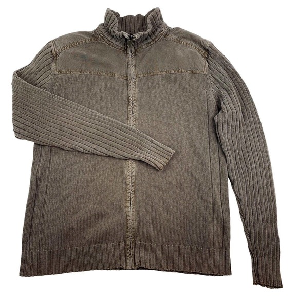 BKE MEN'S ZIP‎ UP LONG SLEEVE COLLAR SWEATER BROWN. Large. - Picture 5 of 10